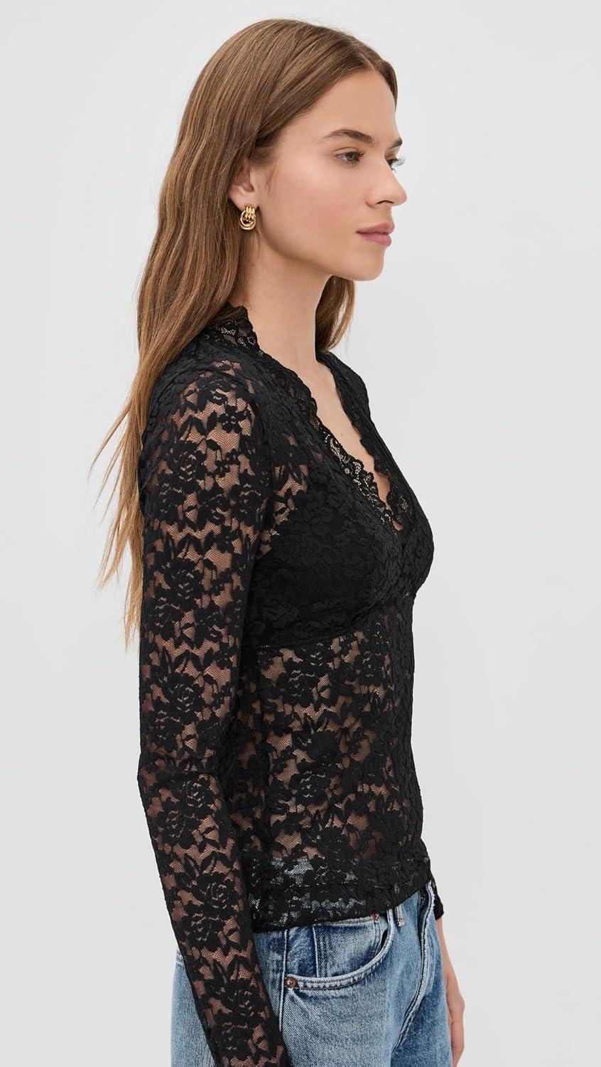 image:imageFree People Womens All Day Lace Long SleeveBlack