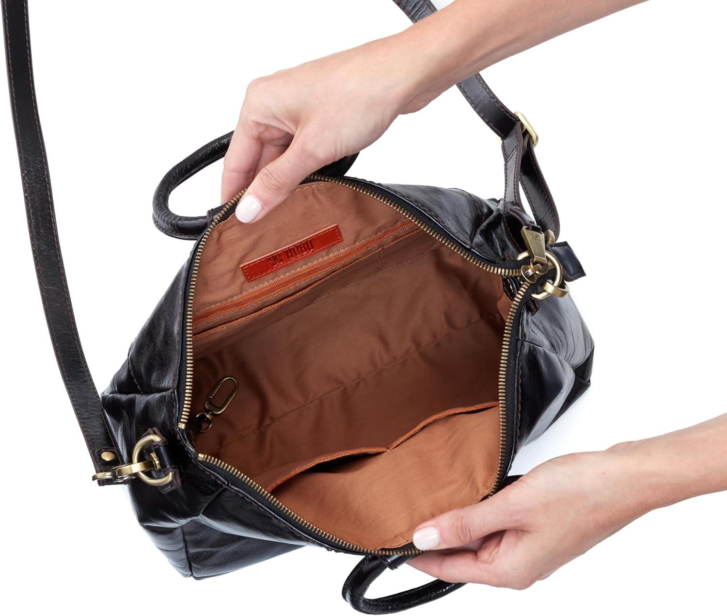 image:imageHOBO Sheila Medium Leather Satchel Crossbody Bag for Women with Top HandleBlack