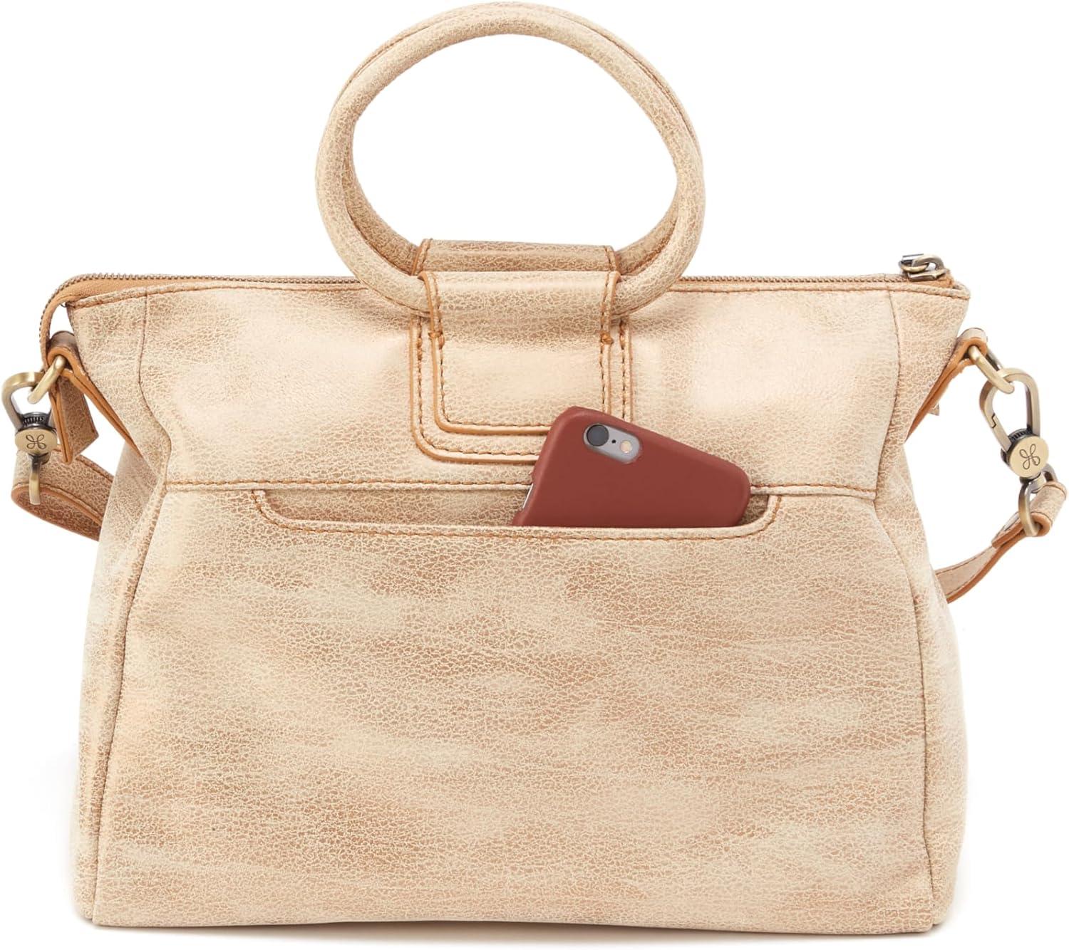 image:imageHOBO Sheila Medium Leather Satchel Crossbody Bag for Women with Top HandleGold Leaf