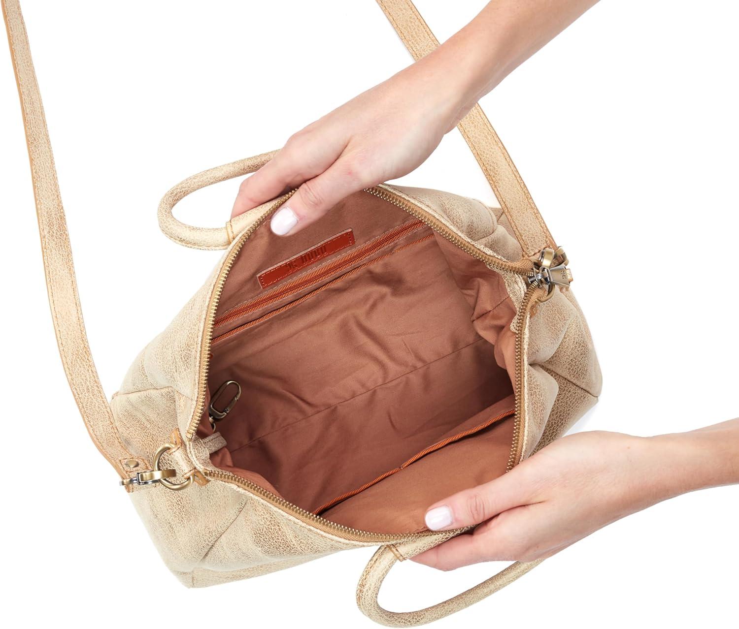 image:imageHOBO Sheila Medium Leather Satchel Crossbody Bag for Women with Top HandleGold Leaf
