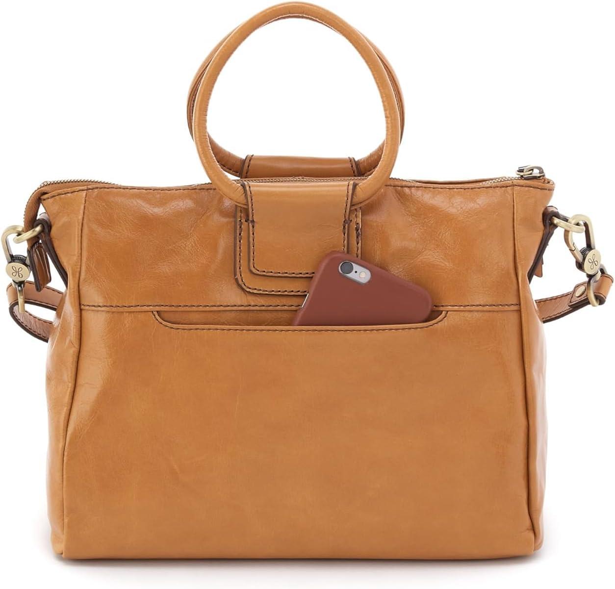 image:imageHOBO Sheila Medium Leather Satchel Crossbody Bag for Women with Top HandleNatural