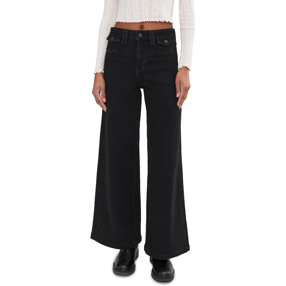 image:imageFree People Womens We The Free Kellee HighRise Palazzo JeansBlack Eyeliner
