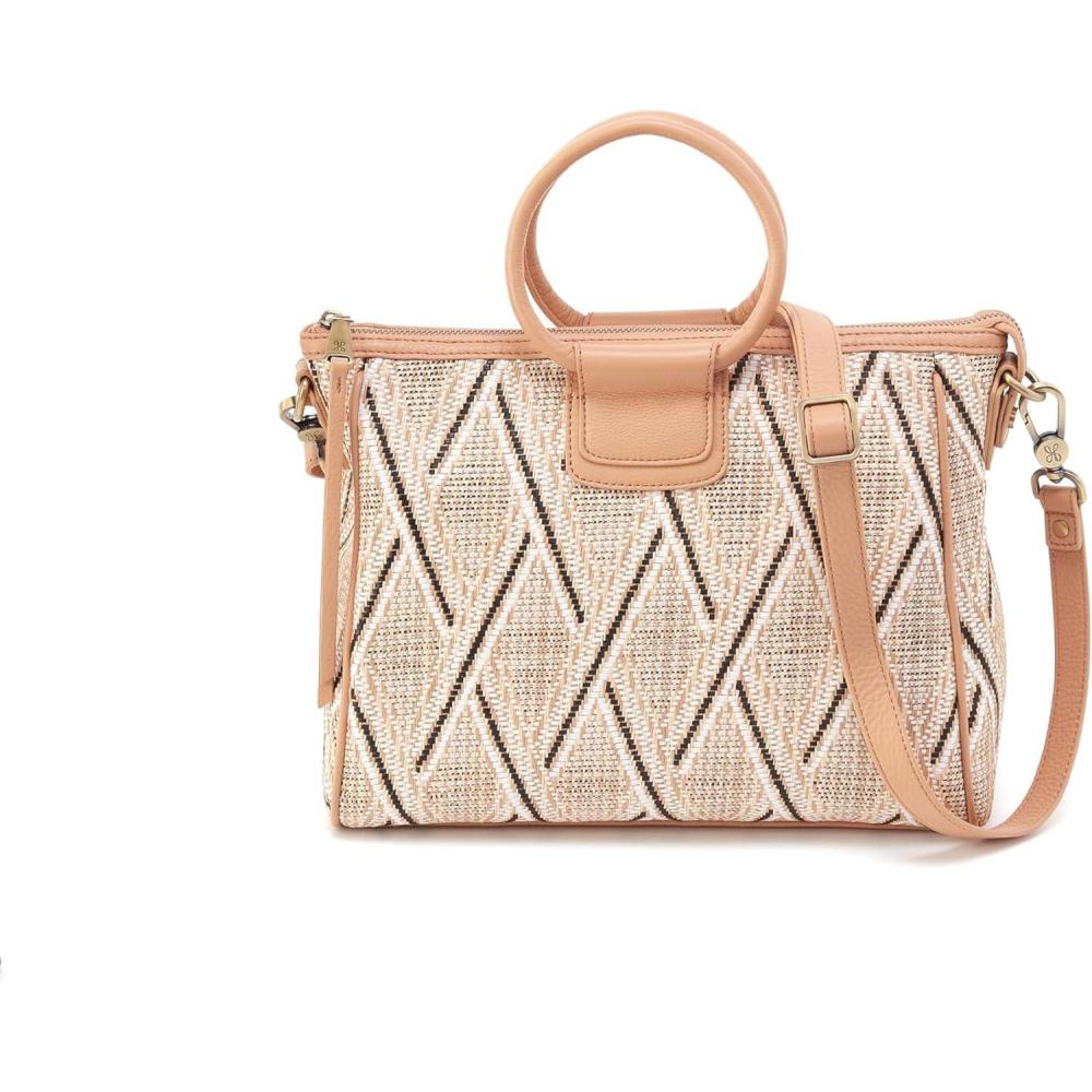 image:imageHOBO Womens Sheila Medium Satchel Cream Raffia One Size
