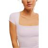 Free People Women’s Clean Lines Baby Tee(Falling Petal)