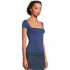 Free People Women’s Clean Lines Baby Tee(Indigo Pura)