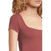 Free People Women’s Clean Lines Baby Tee(Nutmeg)