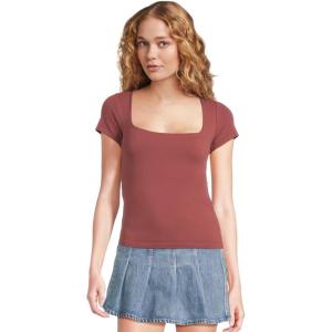 Free People Women’s Clean Lines Baby Tee(Nutmeg)