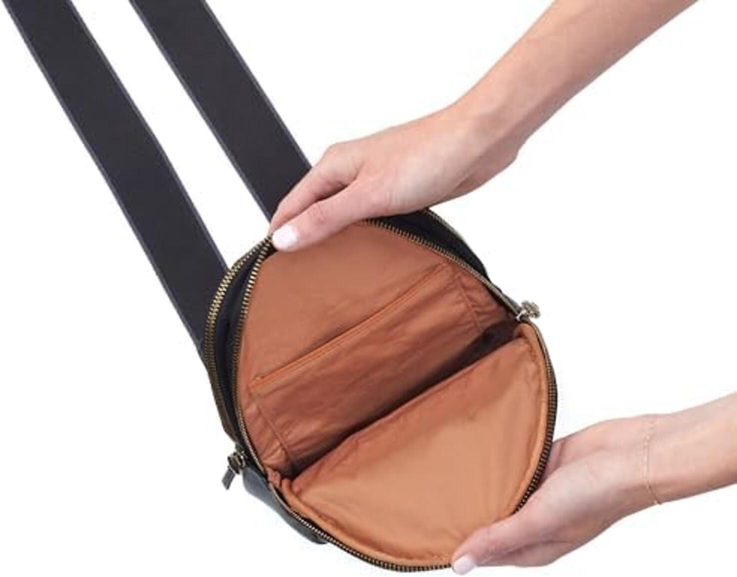 image:imageHOBO Cass Leather Sling Bag for WomenBlack