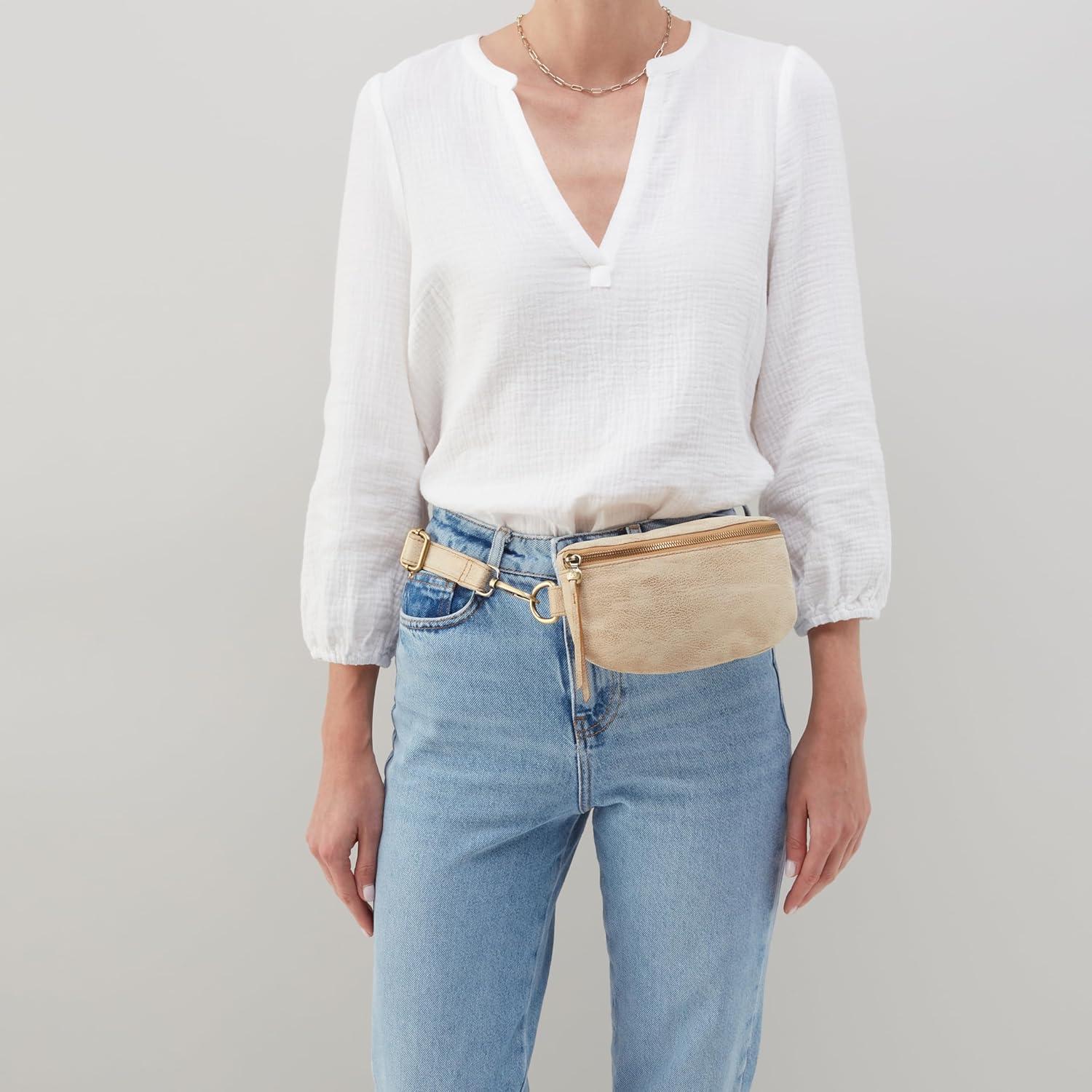 image:imageHOBO Fern Belt Bag for Women Convertible Crossbody and Shoulder BagGold Leaf