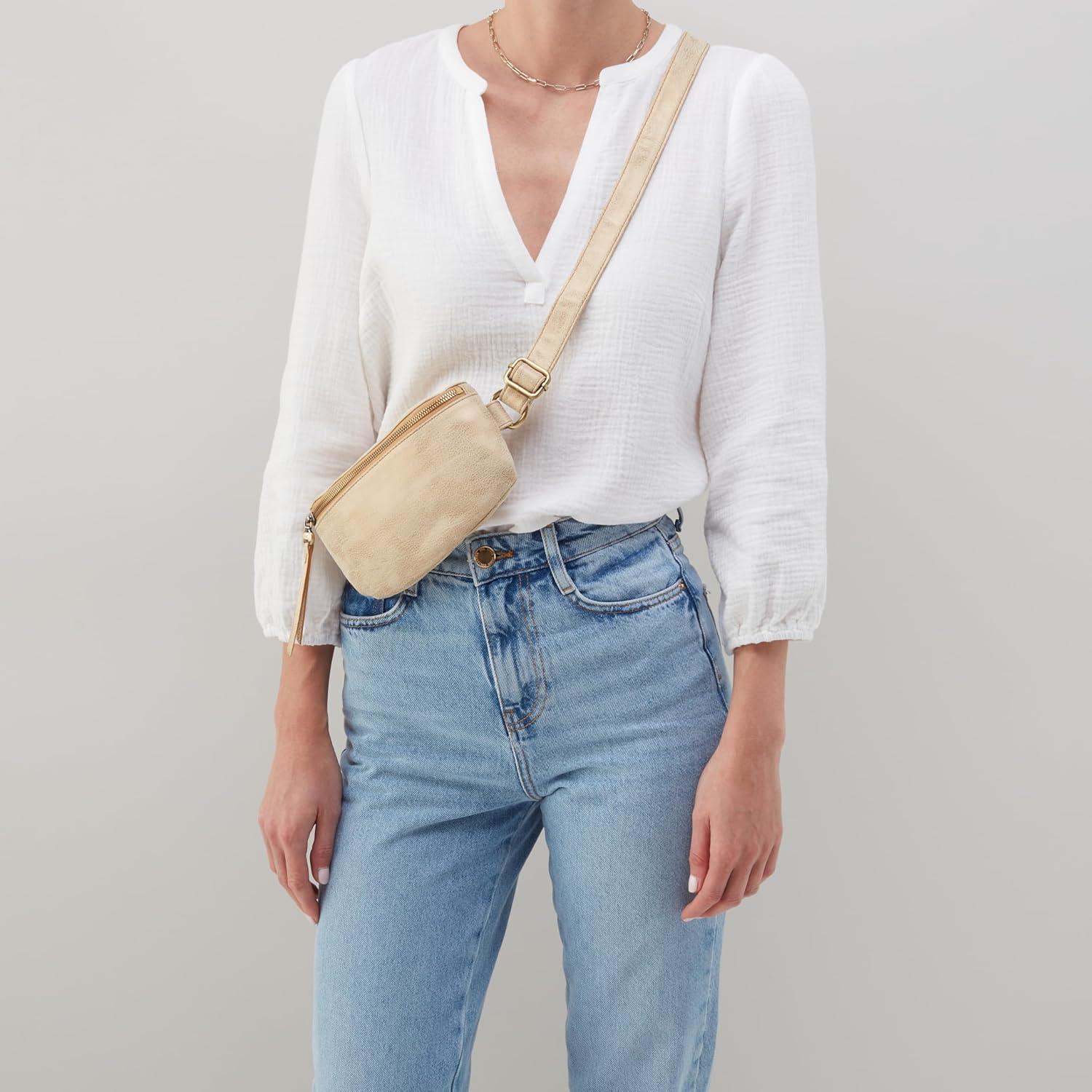 image:imageHOBO Fern Belt Bag for Women Convertible Crossbody and Shoulder BagGold Leaf