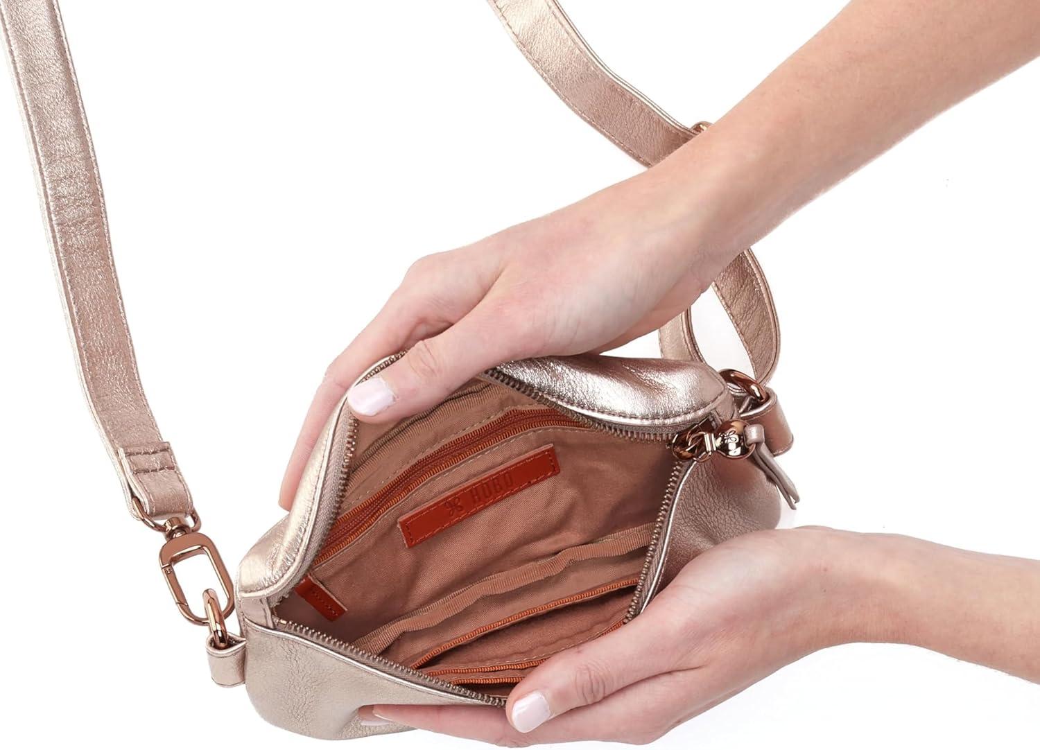 image:imageHOBO Fern Belt Bag for Women Convertible Crossbody and Shoulder BagPink Gold Metallic