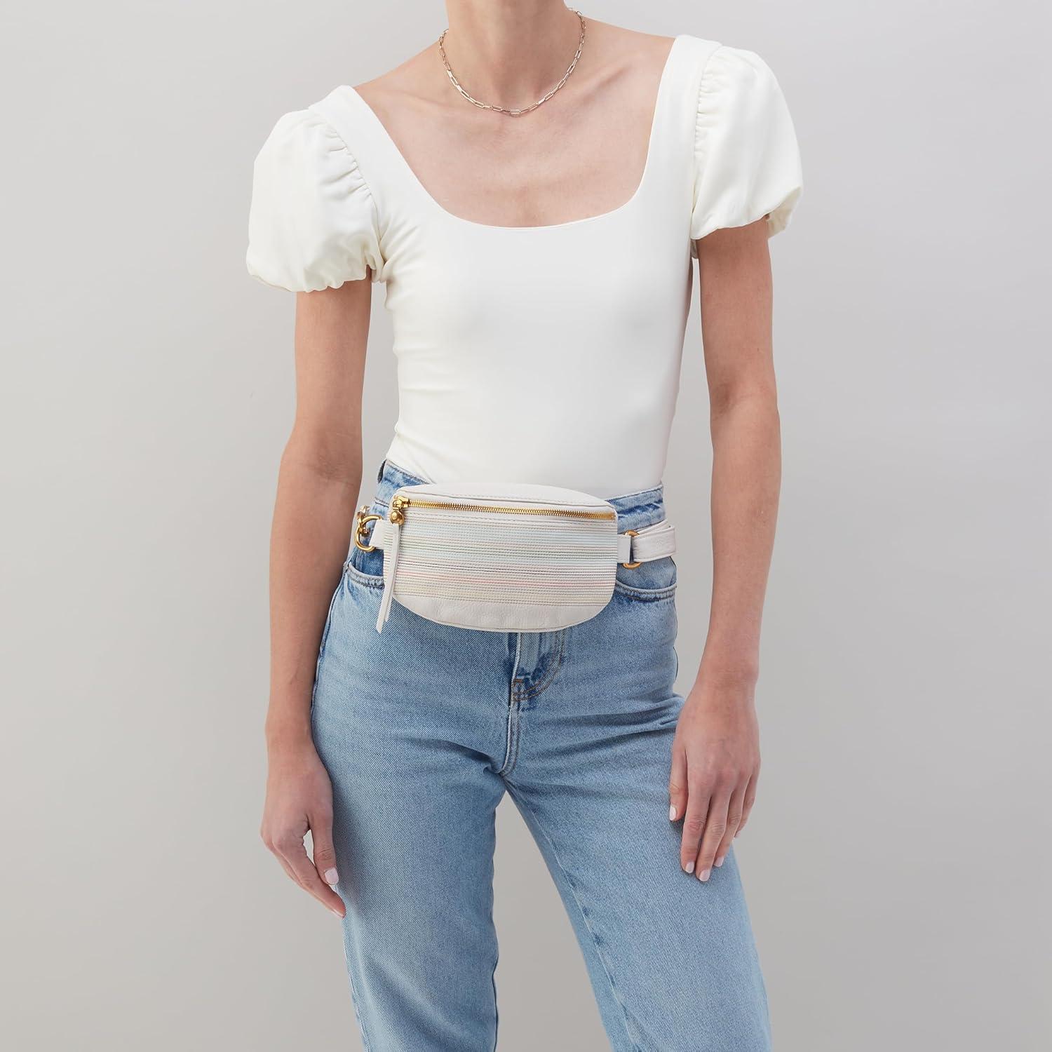 image:imageHOBO Fern Belt Bag for Women Convertible Crossbody and Shoulder BagWhite