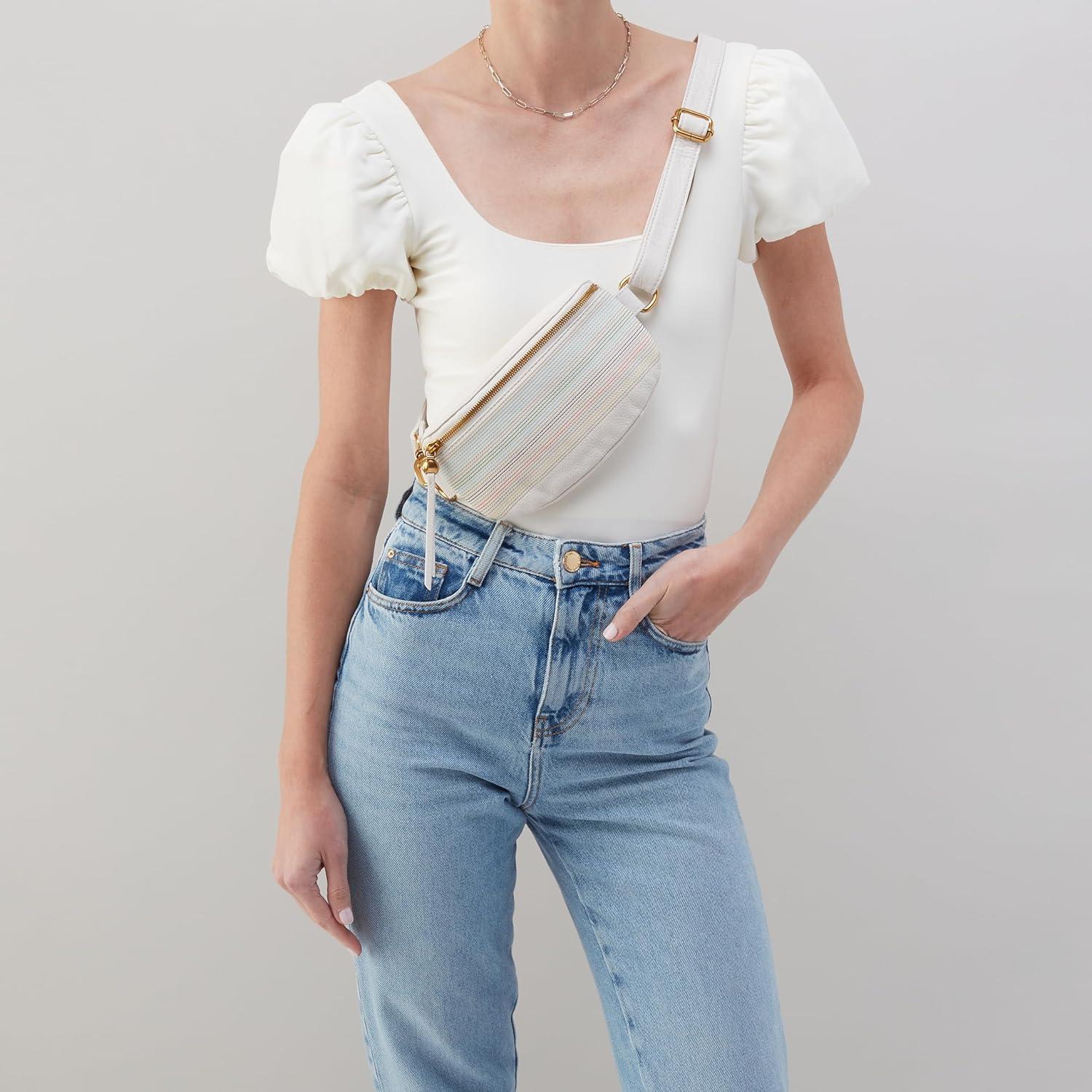 image:imageHOBO Fern Belt Bag for Women Convertible Crossbody and Shoulder BagWhite