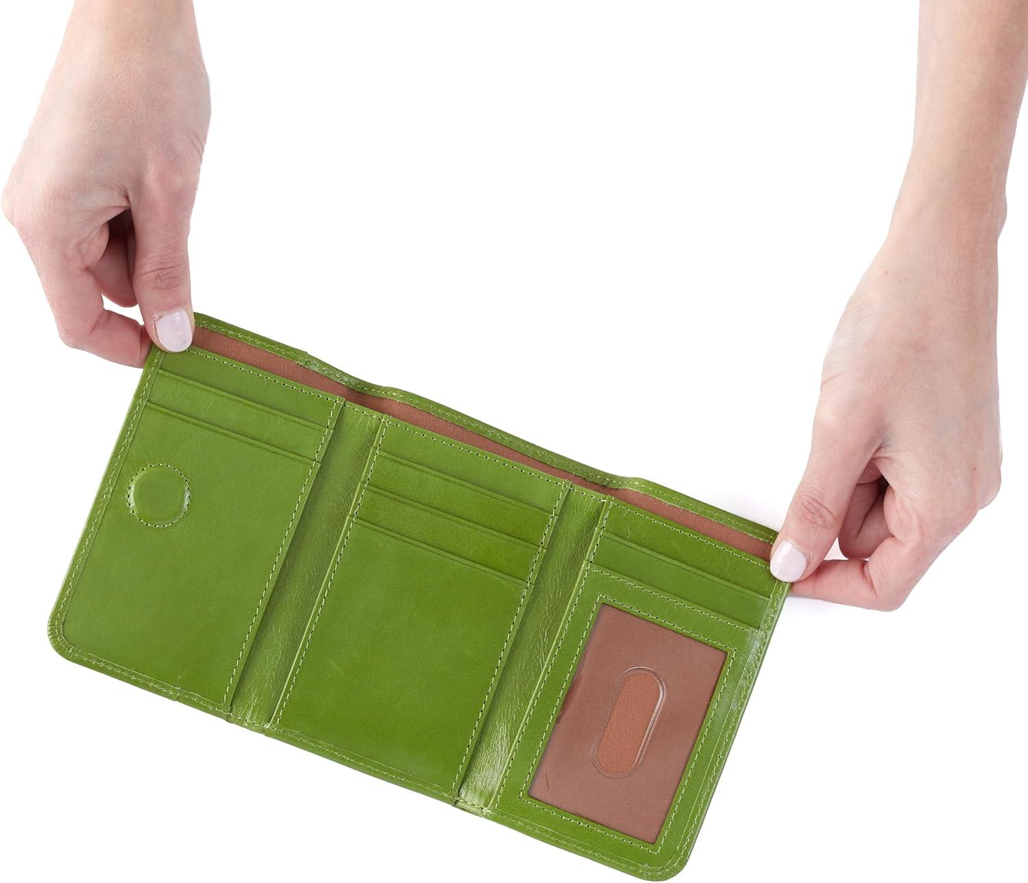 image:imageHOBO Jill Trifold Wallet For Women Snap Flap Closure and Patterened Polyester Lining Compact and Handy WalletGarden Green