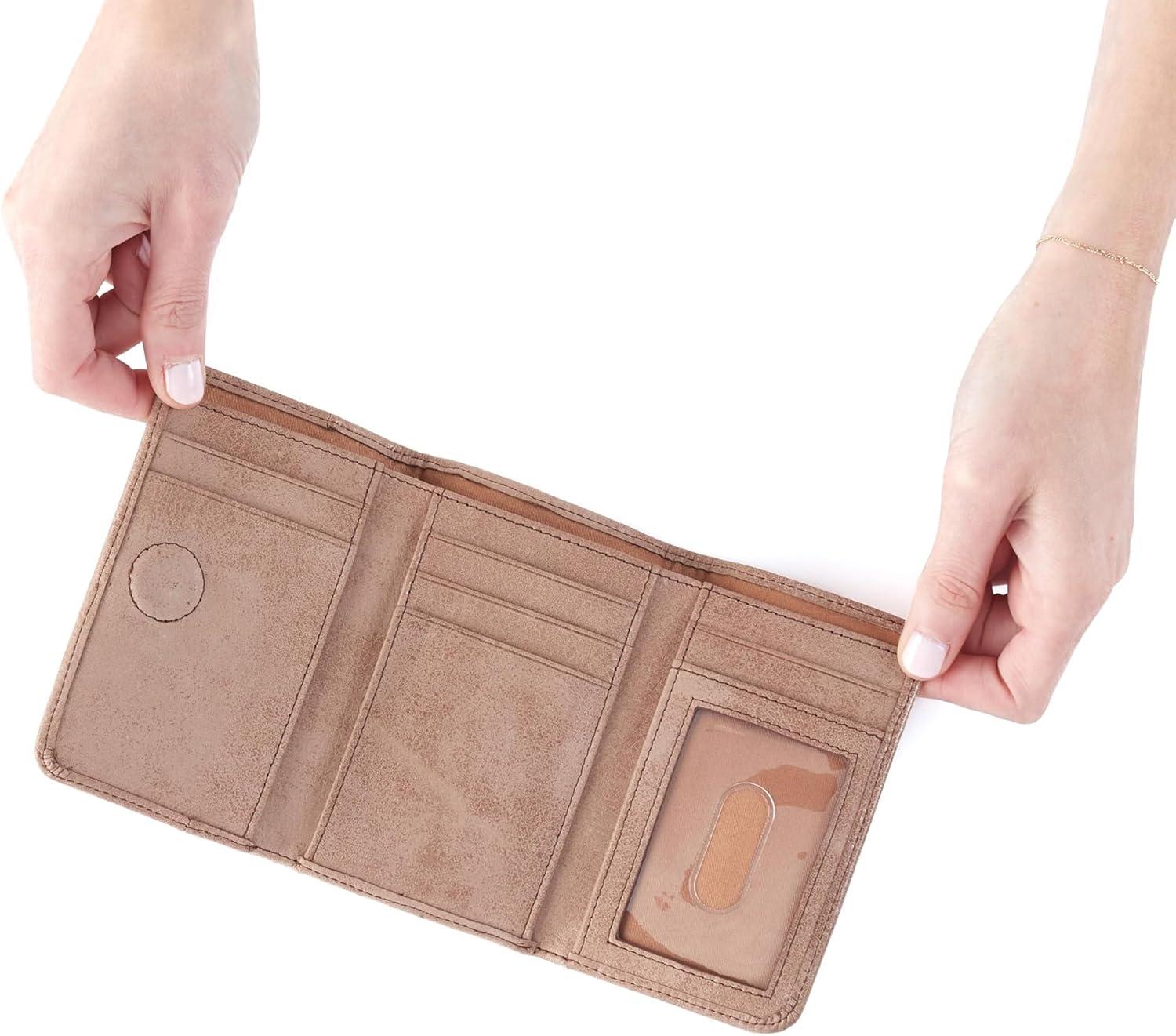 image:imageHOBO Jill Trifold Wallet For Women Snap Flap Closure and Patterened Polyester Lining Compact and Handy WalletHazel