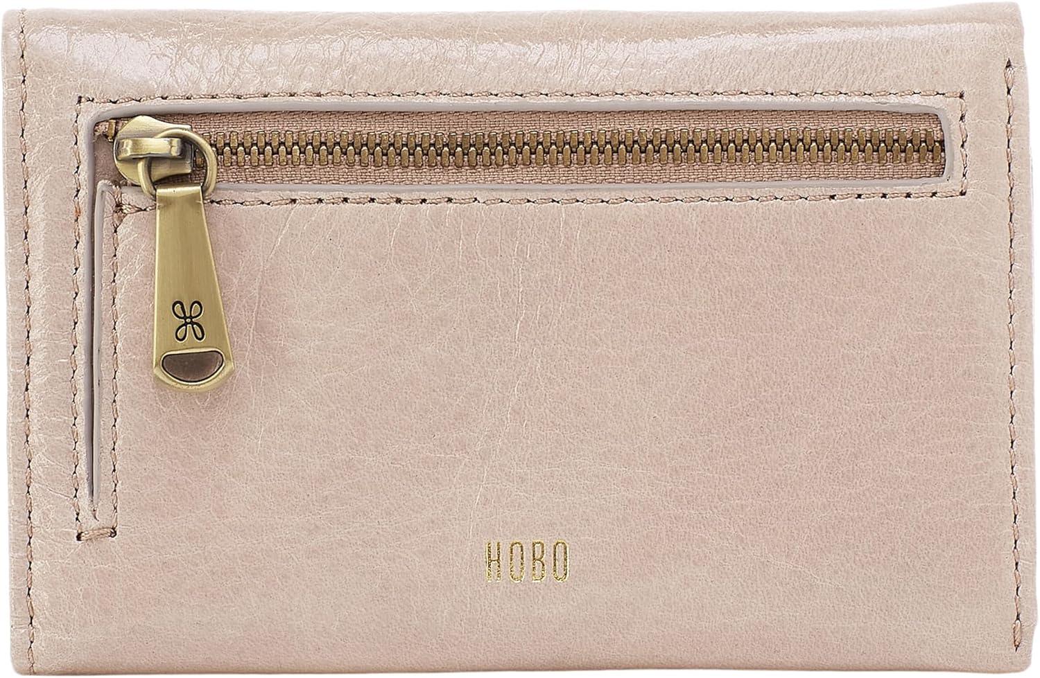 image:imageHOBO Jill Trifold Wallet For Women Snap Flap Closure and Patterened Polyester Lining Compact and Handy WalletStone Gloss