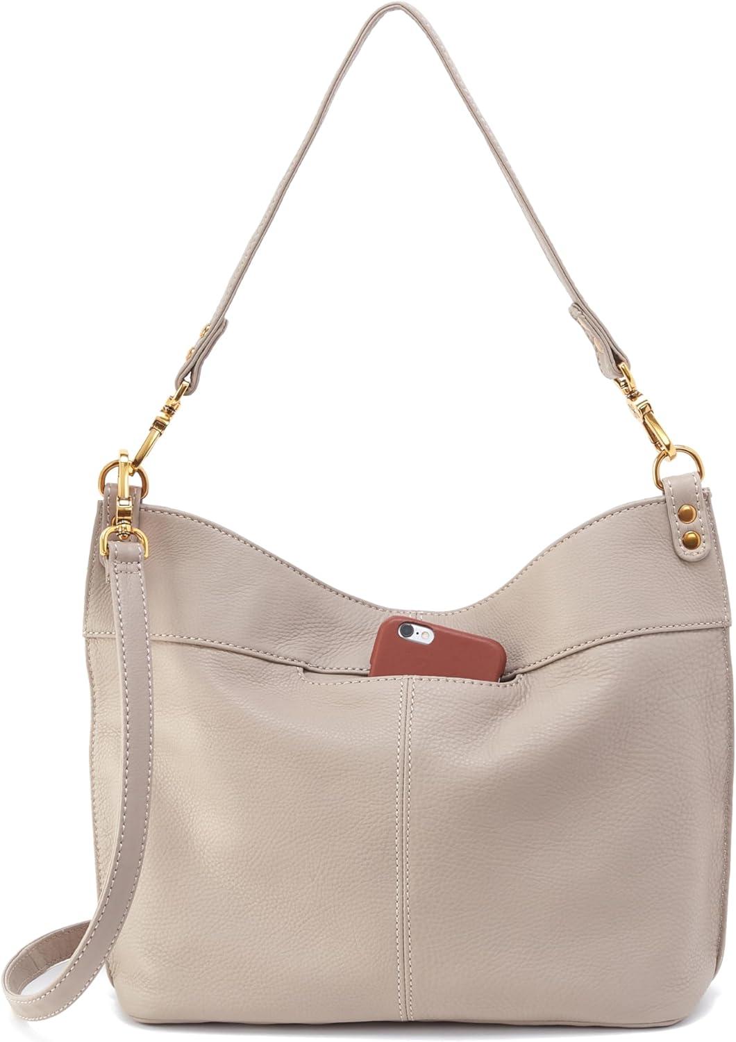 image:imageHOBO Pier Leather Shoulder Bag for Women Convertible to CrossbodyTaupe