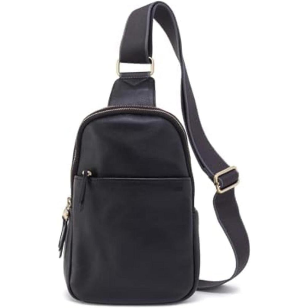 image:imageHOBO Cass Leather Sling Bag for WomenBlack