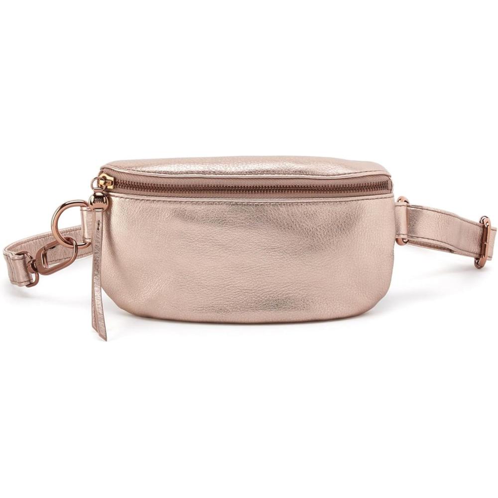 image:imageHOBO Fern Belt Bag for Women Convertible Crossbody and Shoulder BagPink Gold Metallic