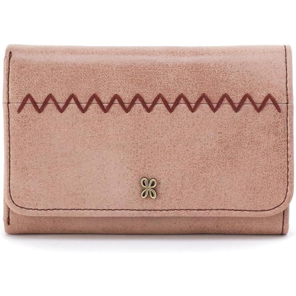 image:imageHOBO Jill Trifold Wallet For Women  Snap Flap Closure and Patterened Polyester Lining Compact and Handy WalletHazel