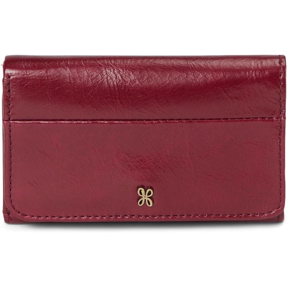 image:imageHOBO Jill Trifold Wallet For Women  Snap Flap Closure and Patterened Polyester Lining Compact and Handy WalletSaddleberry