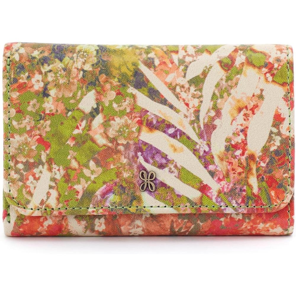 image:imageHOBO Jill Trifold Wallet For Women  Snap Flap Closure and Patterened Polyester Lining Compact and Handy WalletTropic Print