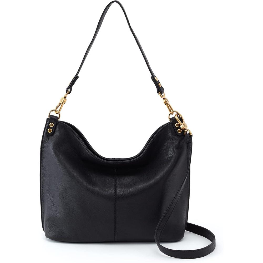 image:imageHOBO Pier Leather Shoulder Bag for Women Convertible to CrossbodyBlack