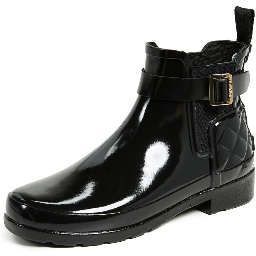 image:imagewomens Refined Chelsea Quilted GlossRain BootBlack