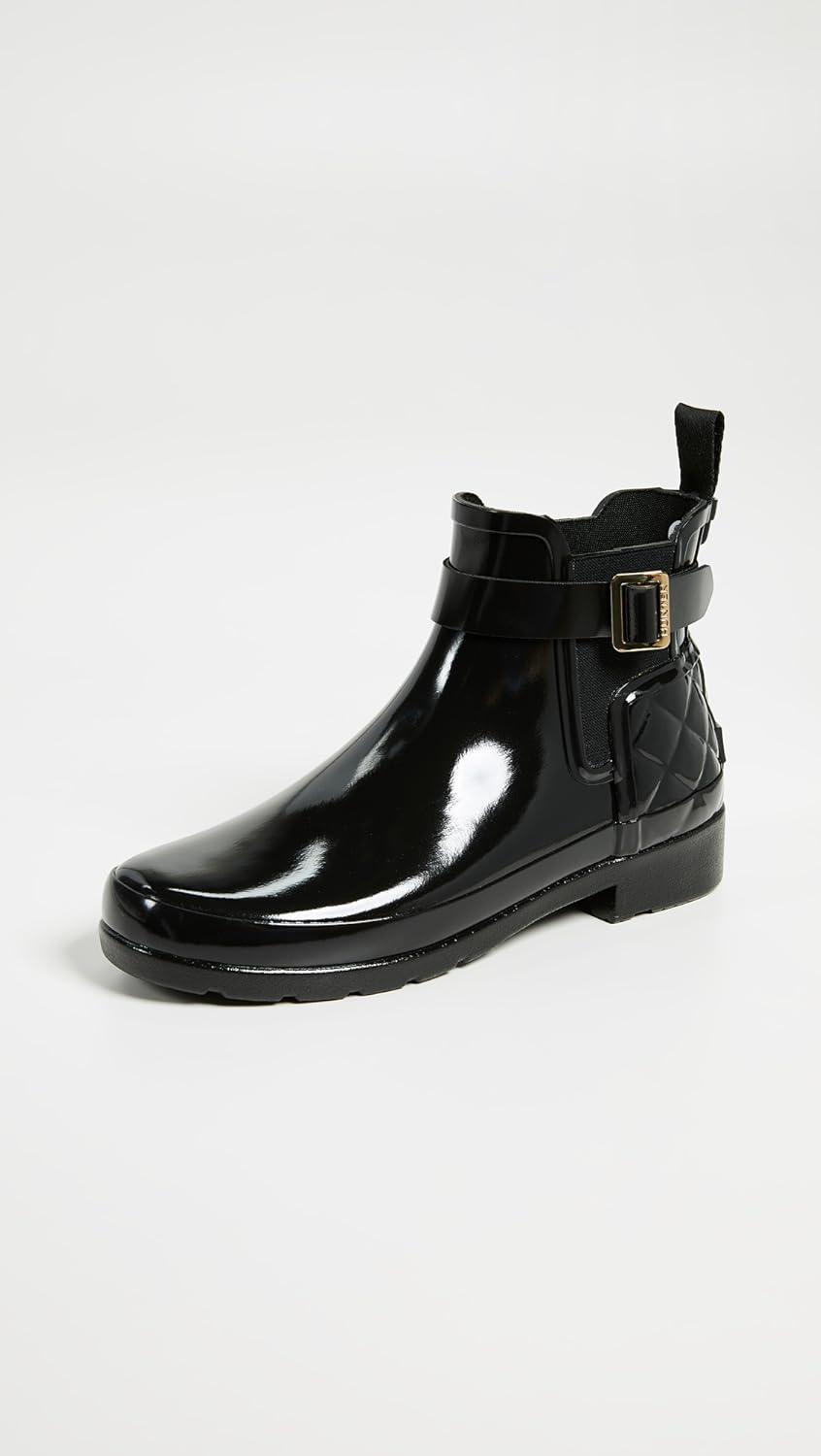 image:imagewomens Refined Chelsea Quilted GlossRain BootBlack