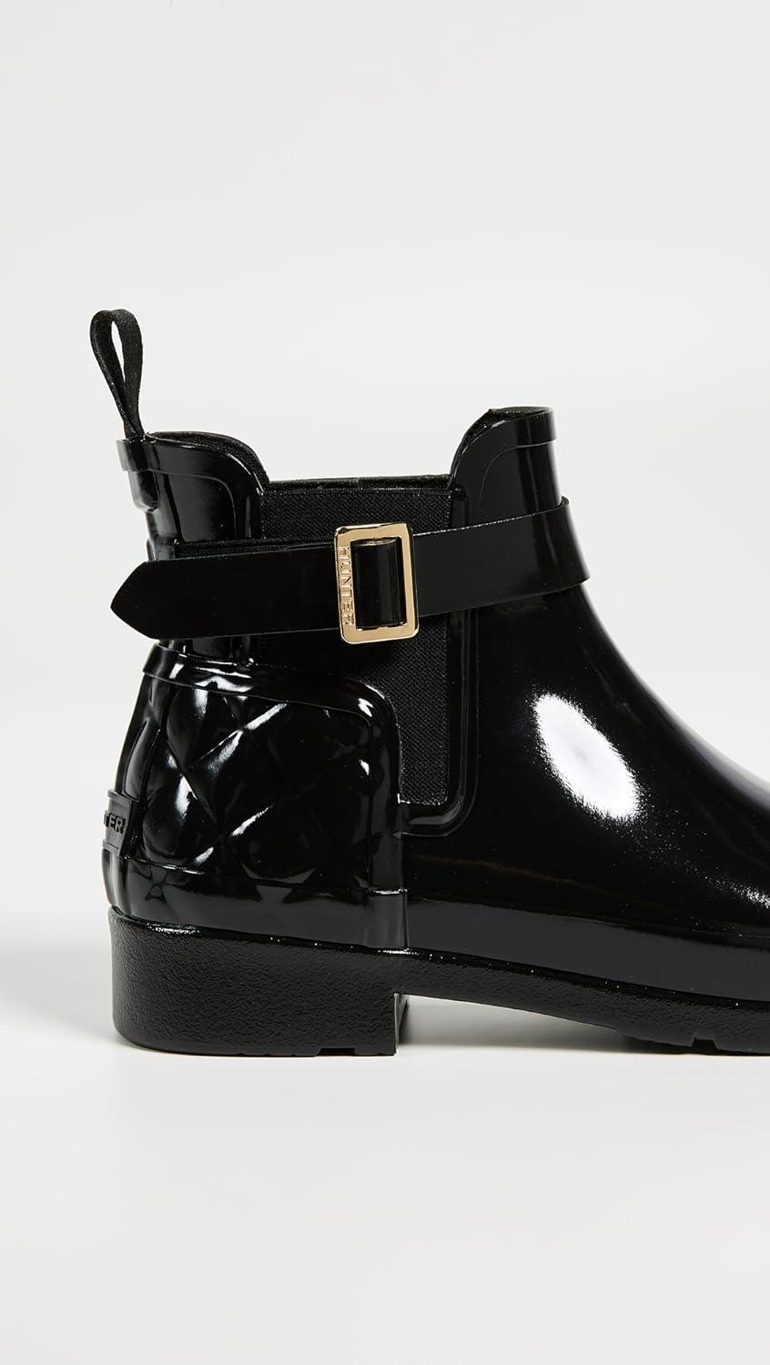 image:imagewomens Refined Chelsea Quilted GlossRain BootBlack