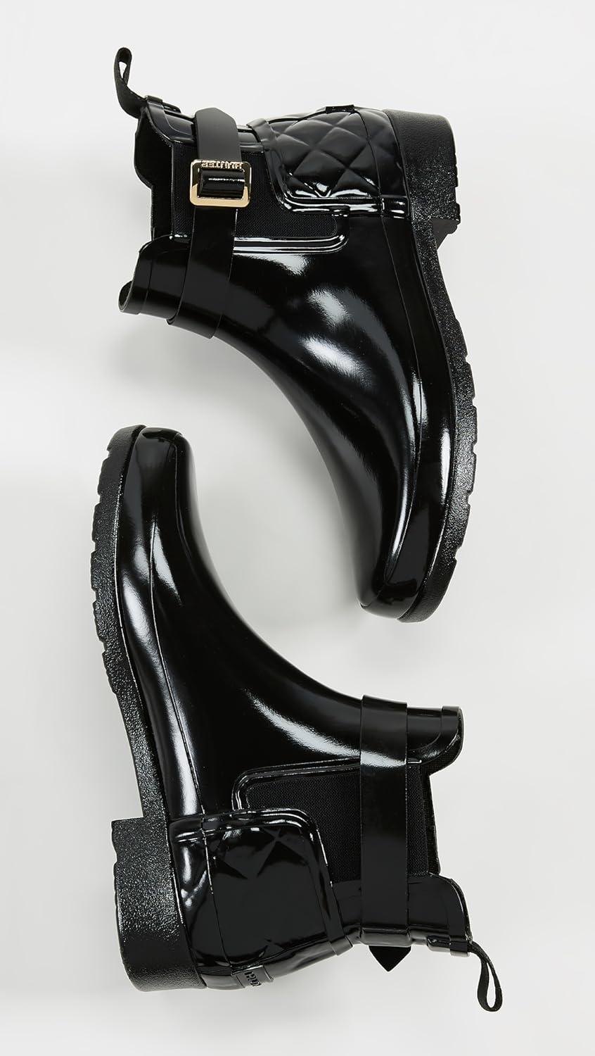 image:imagewomens Refined Chelsea Quilted GlossRain BootBlack