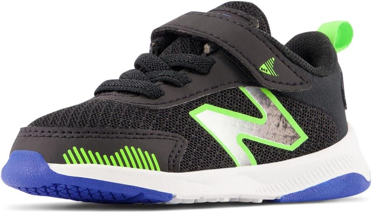 image:imageNew Balance Kids Dynasoft 545 V1 Hook and Loop Running ShoeBlackPixel GreenCobalt