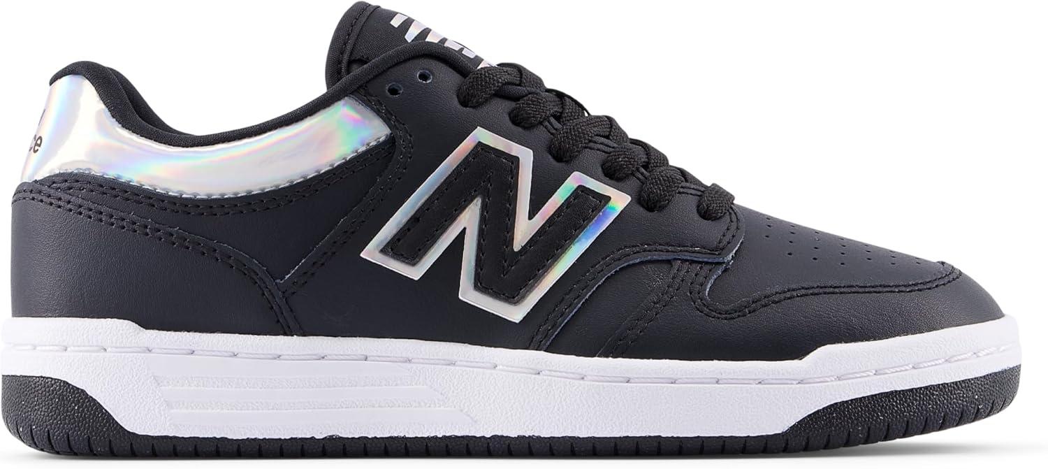 image:imageNew Balance UnisexChild 480 V1 Laceup SneakerBlackWhite Iridescent