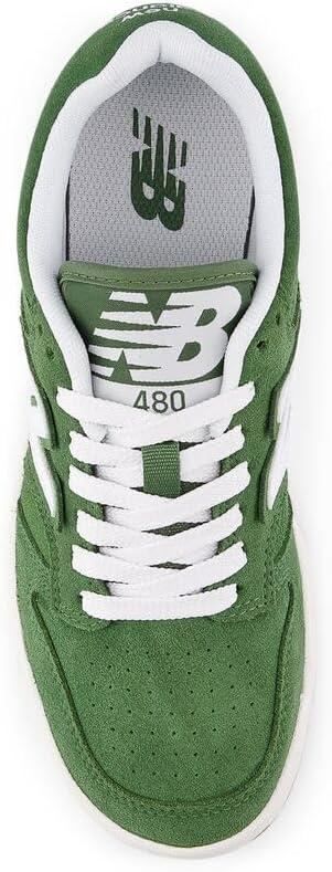 image:imageNew Balance UnisexChild 480 V1 Laceup SneakerWhiteDark Alpine Green