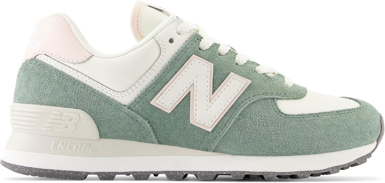 image:imageNew Balance Womens 574 V2 SneakersDark JuniperQuartz PinkAngora