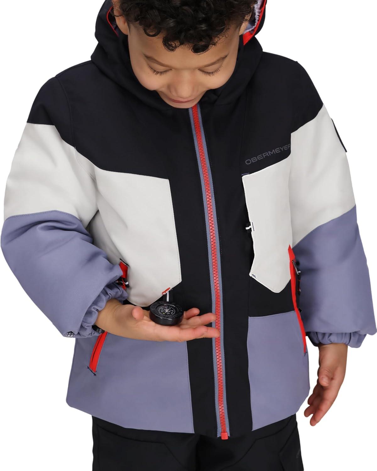 image:imageObermeyer Boys Altair Ski Jacket Insulated and Waterproof with Kids IGrow SystemGrey Steel