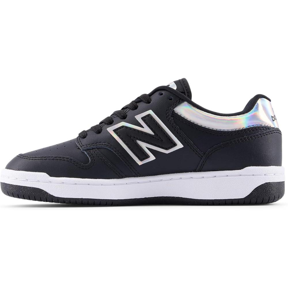 image:imageNew Balance UnisexChild 480 V1 Laceup SneakerBlackWhite Iridescent