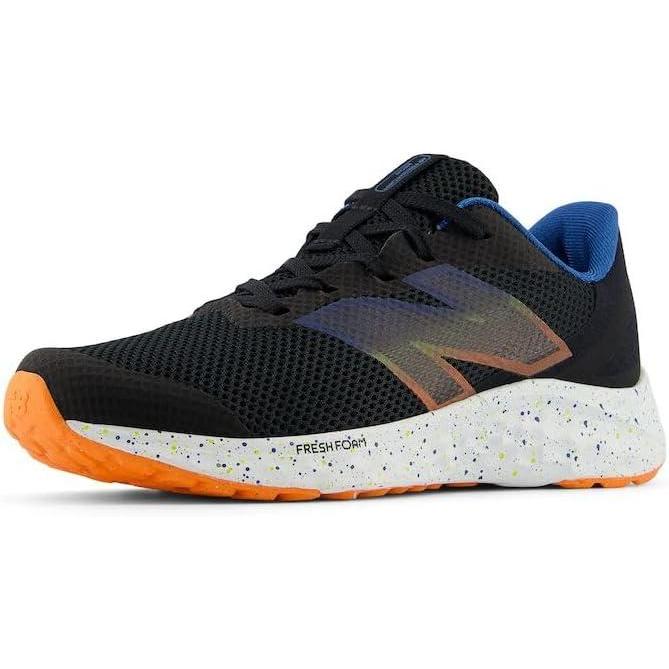 image:imageNew Balance UnisexChild Fresh Foam Arishi V4 LaceupRunning ShoeBlackBlue AgateBlaze Orange