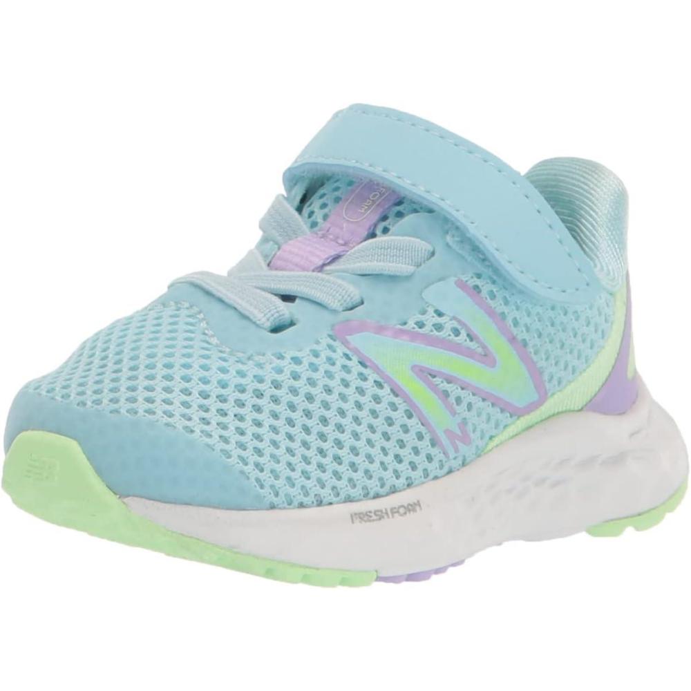 image:imageNew Balance UnisexChild Fresh Foam Arishi V4 LaceupRunning ShoeBleach BlueGreen AuraLilac Glo