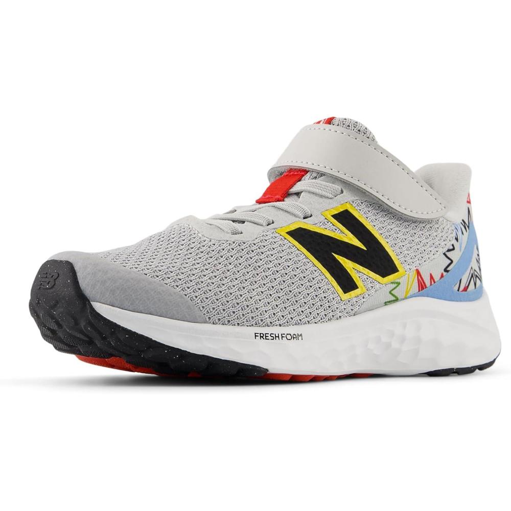 image:imageNew Balance UnisexChild Fresh Foam Arishi V4 LaceupRunning ShoeGrey MatterCarolina BlueGinger Lemon