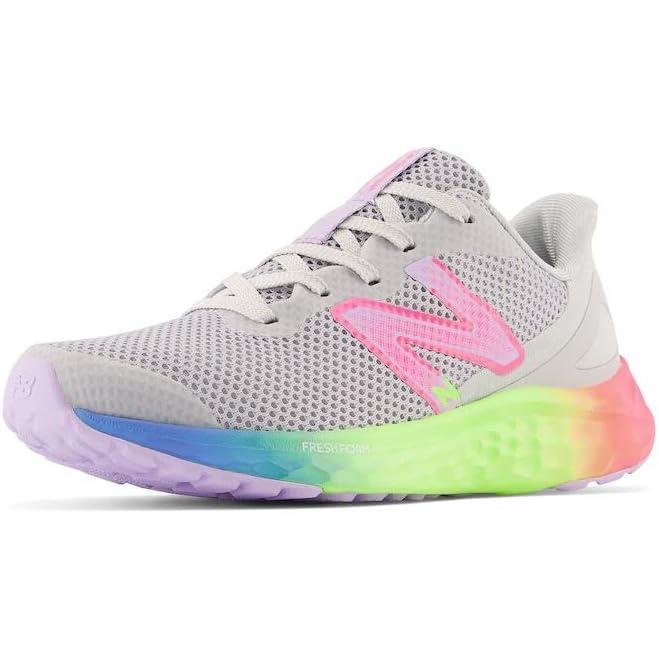 image:imageNew Balance UnisexChild Fresh Foam Arishi V4 LaceupRunning ShoeLight AluminumCyber LilacNeon Pink