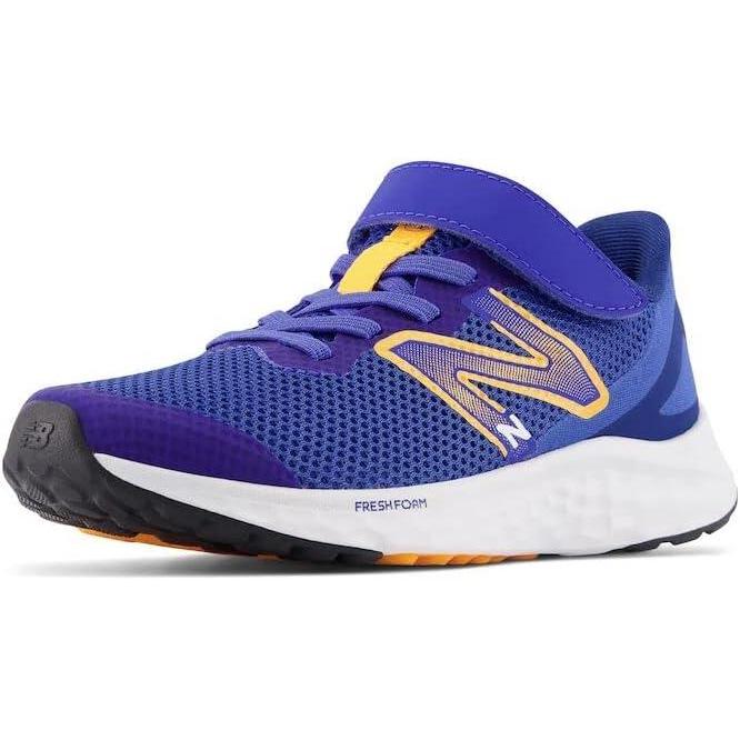 image:imageNew Balance UnisexChild Fresh Foam Arishi V4 LaceupRunning ShoeMarine BlueHot MarigoldWhite