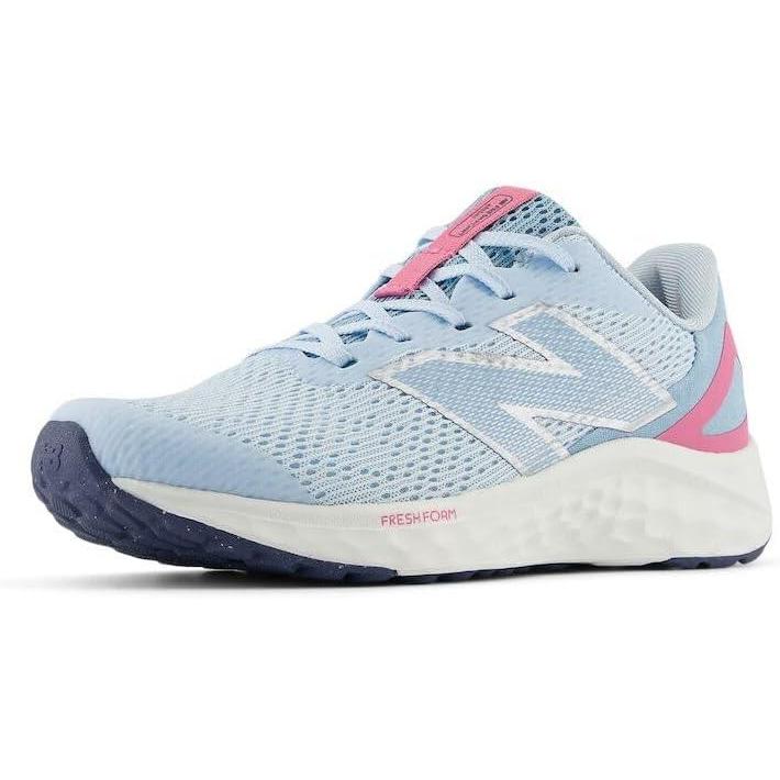 image:imageNew Balance UnisexChild Fresh Foam Arishi V4 LaceupRunning ShoeQuarry BlueReal PinkChrome Blue