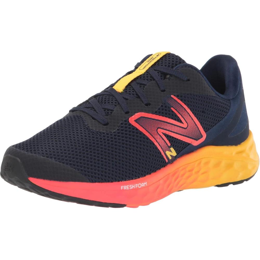 image:imageNew Balance UnisexChild Fresh Foam Arishi V4 LaceupRunning ShoeTeam NavyElectric RedEgg Yolk