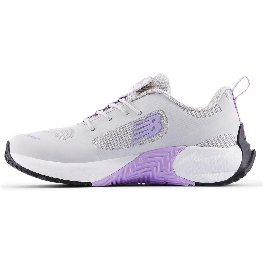 image:imageNew Balance UnisexChild FuelCell Play V1 Hook ampamp Loop Running ShoeGrey MatterLilac GloWhite