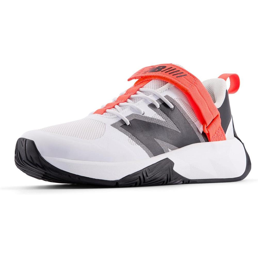 image:imageNew Balance UnisexChild FuelCell Play V1 Hook ampamp Loop Running ShoeWhiteUrgent RedBlack