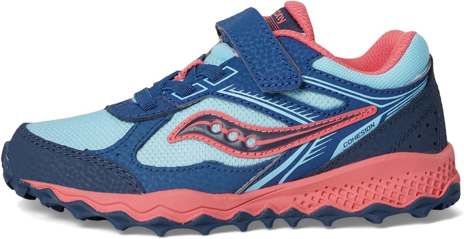 image:imageSaucony UnisexChild Cohesion Tr14 Alternative Closure Trail Running ShoeAquaCoral