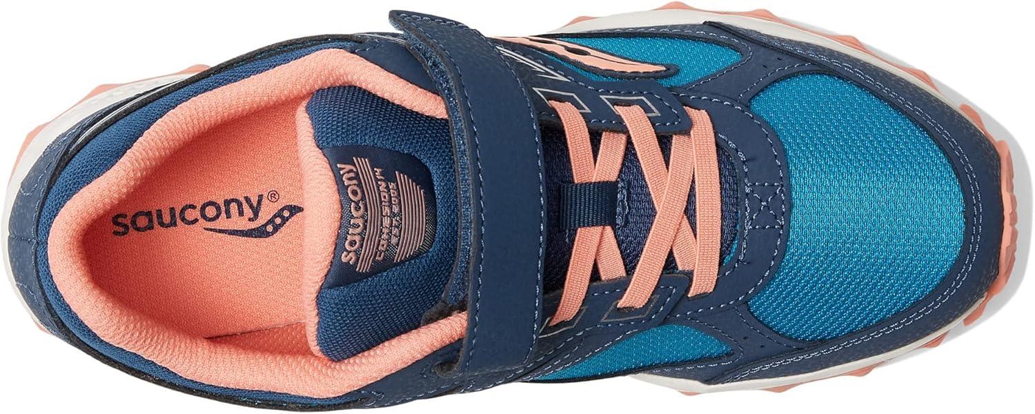image:imageSaucony UnisexChild Cohesion Tr14 Alternative Closure Trail Running ShoeNavyTealCoral