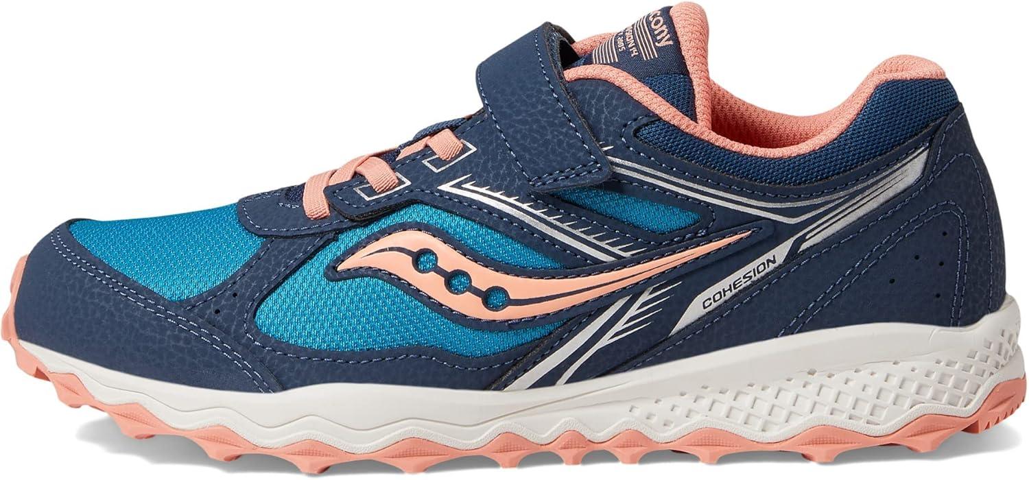 image:imageSaucony UnisexChild Cohesion Tr14 Alternative Closure Trail Running ShoeNavyTealCoral