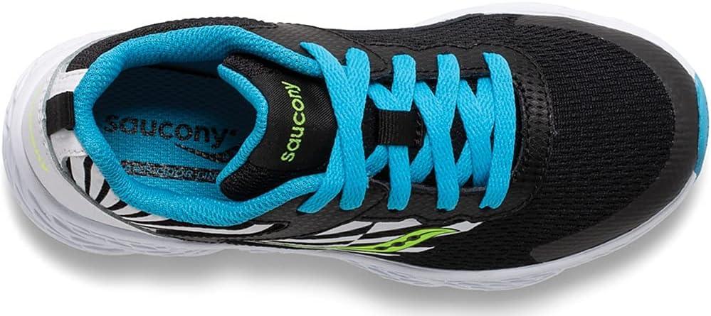 image:imageSaucony UnisexChild Wind Running ShoeBlackWhiteBlue